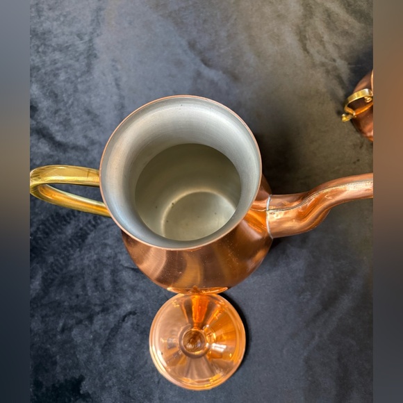VTG Portugal Copper Coffee Or Teapot Set - Picture 4 of 12